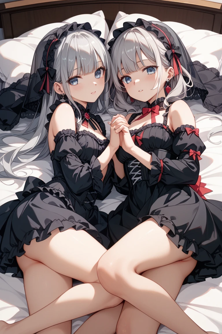 1 white-haired girl, double V, breasts, outdoor, alley, happy, kneeling, from above, looking at the audience, after, cum in mouth, high face, flat chest, loli, thighs, black stockings, shyness --auto