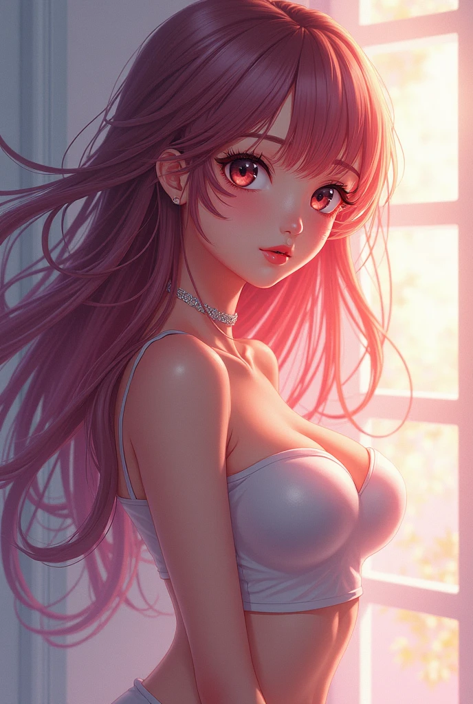 8k, RAW Photography, portrait, top-quality, ultra high resolution, Braid, piercings, Photorealistic, a adorable girl, full bodyesbian, red hair, Green eyes, a necklace, a smile, eye lashes, cinema lighting, depth of fields, lens-flare, camisole, masterpiece, extremely detailed eyes and face, bokeh, silky smooth skin, long beautiful hair, gray nit short dress, full body shot