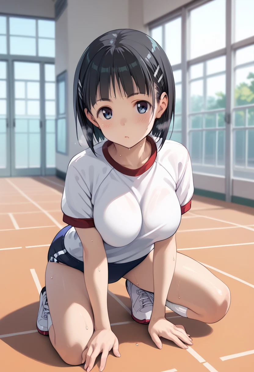 best quality,ultra-detailed,high resolution,extremely detailed CG,perfect anatomy,detailed,cinematic lighting,beautiful detailed eyes,ultra high res,(1girl),15years old,gleaming skin,oil skin,sweat,humid,trembling,strong light coming in,spot lighting,bright,revealing,(sharp eye:1.2),(scowl:1.1),(stare at viewer with stern eyes:1.5),nose blush,(shamefull:1.2), surprised, (embarrassed,blush:1.3),nsfw,(ecstasy:1.3) ,(slut:1.2),(vulgarity:1.3),(fucked silly:1.1),(steam:1.1),(wet:0.8),(trembling:0.8),(tears:0.7) ,(drooling:0.6),(sweat:0.8),(nsfw:1.2),(Tennis uniform:1.2),(Young:1.2),Japanese,(Tennis court:1.2),large breasts,(Random Hairstyles:1.2),Bold Pose,(full body:1.2),skirt,(Sheer tops:1.5),(bra)