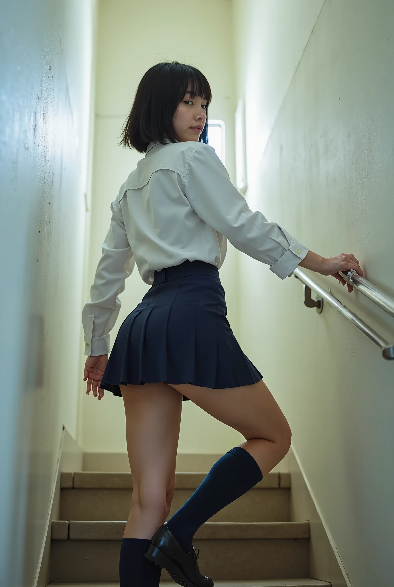 NSFW、Super detailed、High resolution、transcendental beauty highest quality、masterpiece、Navy knee socks、Majimix Real、(RAW photo:1.2)、(Photoreal:1.4)、Beauty in the beautiful details、and delicate expression、In a high school classroom in Japan、blonde、short cut hair、((you can see me))(squat)、earrings、eyelash、sparkling eyes、glossy lips、beautiful and detailed eyes、huge file size、、(Japanese schoolgirl、high ))、very detailed expression、Highly detailed face movie lighting、14 year old girl、positive、((dynamic pose)))、(open stance))、(Skirt from bottom to top:1.5), pleated skirt、blazer、Sexy upper eyes, (Show me my crotch spread:1.5), (Accurately represents the shape of the female genitals:1.5), (Detailed depiction of the labia majora, labia minora, Detailed depiction of the clitoris:1.5), (is greatly expanded:1.5), (no panties no bra:1.8)、(Squat with legs apart:1.5)、aphrodisiac