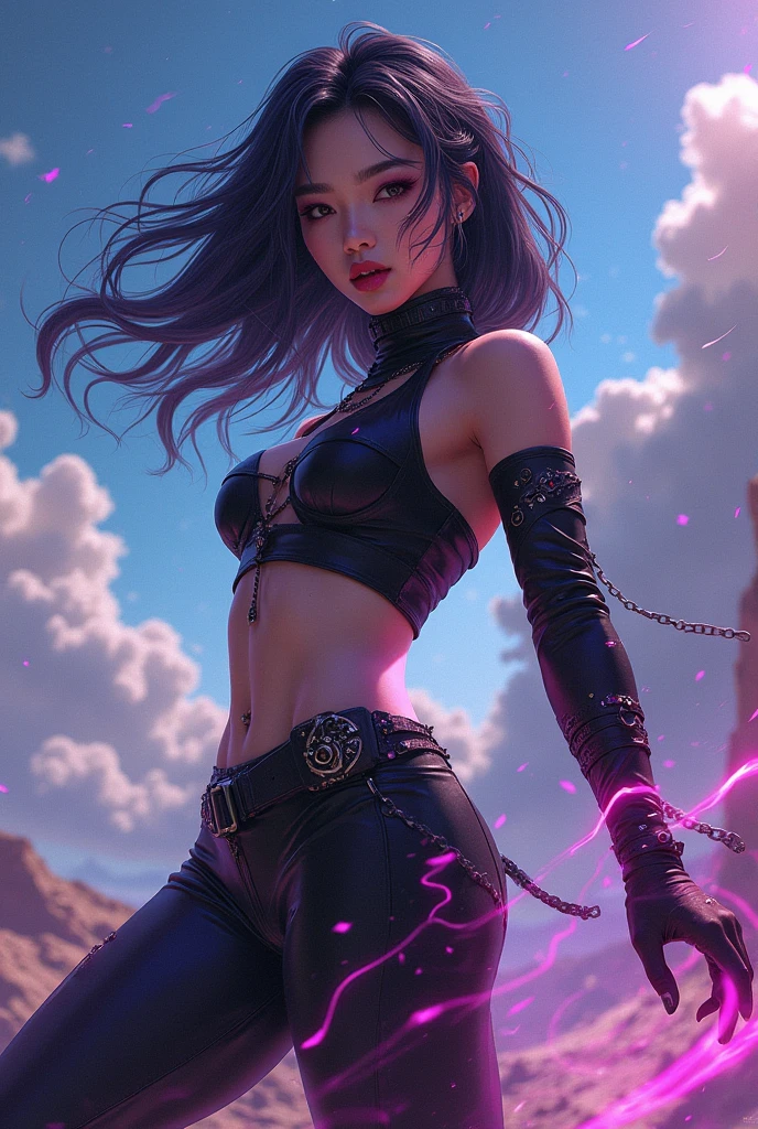 Loving You, amar, (Beautiful and clear background:1.2), very detailed eyes , underwear, cord, latex, rosa, purple, as, blue, yellow, lavender fur, body piercings, Loving You, amar, cabello ultra detailed, masterpiece, Best Quality, high quality, High resolution, Details improvement, ((most beautiful image in the world)), masterpiece, Best Quality, high quality, High resolution, Details improvement, ((most beautiful image ), art by stjepan sejic, arte de j scott campbell, Artist Guillermo March, Art by Citemer Liu, 4k, High resolution,detallado de high quality, style of ::2.0 style of ilustración comix,high quality, High resolution, Details improvement, 8k, High Definition, Best Quality, high quality, High resolution, Details improvement, 8k, High DefinitionR, sharp focus, ultra detailed, perfect lighting, Curvy body, Lush breasts, curvy hips, rock, rock star, Cold,black leather jacket , style of, Peaks, cat ears, Cold bracelets, choker, Short shorts, fishnet pantyhose, heart Print, heart,