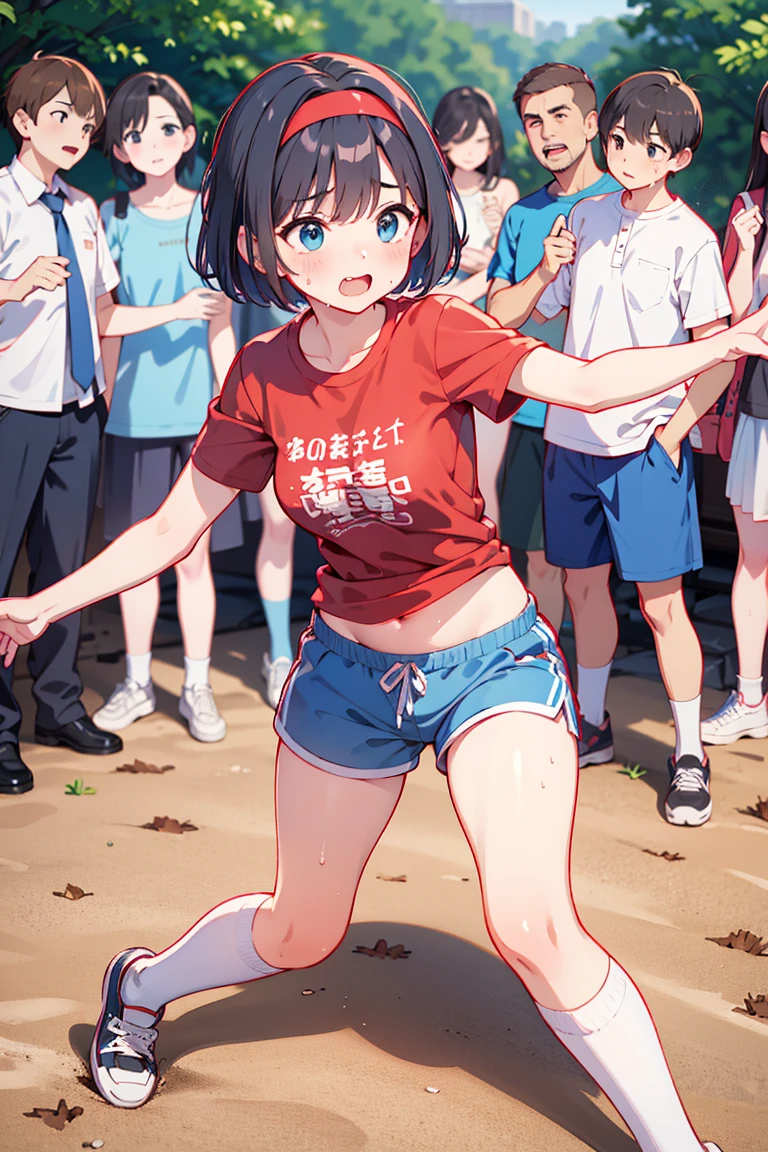 nudist girl running、Lots of elementary school boys who are close friends、surround each other&#39;s face、(((Laughter and joy)))、in group photograph、Group Selfies、Night Tent、