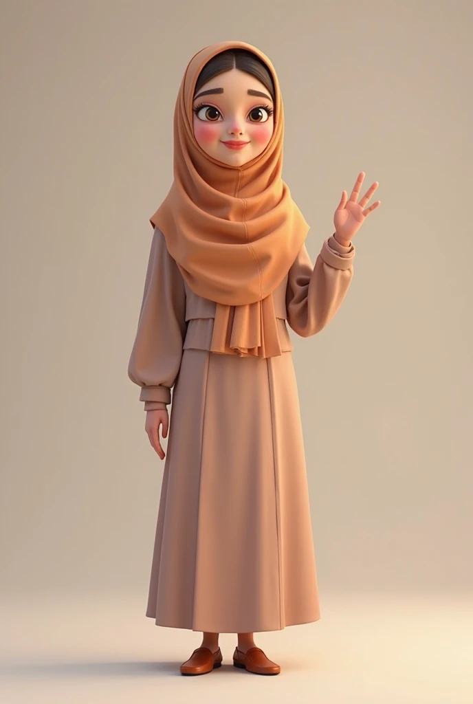 Provide an image that a hint that my masteral with 2 strips toga graduation is on august 18 as a cartoon muslim brown women.