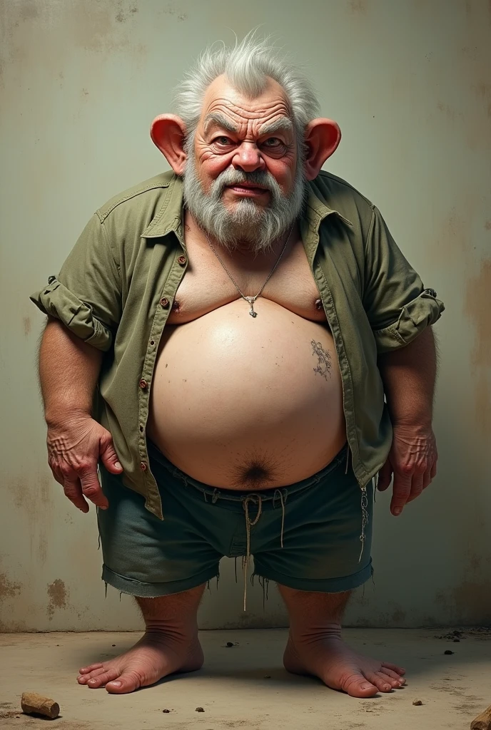 Old fat hairy white man, has a big dick