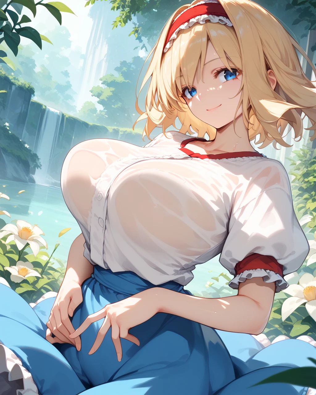 beautiful woman,Folk Girl,blonde with blue eyes,Wearing a clear white royal robe, exposure to pornography,Revealing the skin,sky sky, ((pussy,bare female genitals)),countryside,countryside,beautiful scenery,European Middle Ages,smile with teeth,forehead,forehead exposed,very big breasts,ear nipple ring,side waist slit,tightitt,((big tits)),(pubic bone),(Hold your hands on your chest.),(Elf Princess), rift, visible chest, Show your breasts, open chest, I see bulging nipples,,(((large areolae:1.4,pink,The nipples are clearly visible...))),Navel drive,dance,dance, (((2 young women ,beautiful woman)))