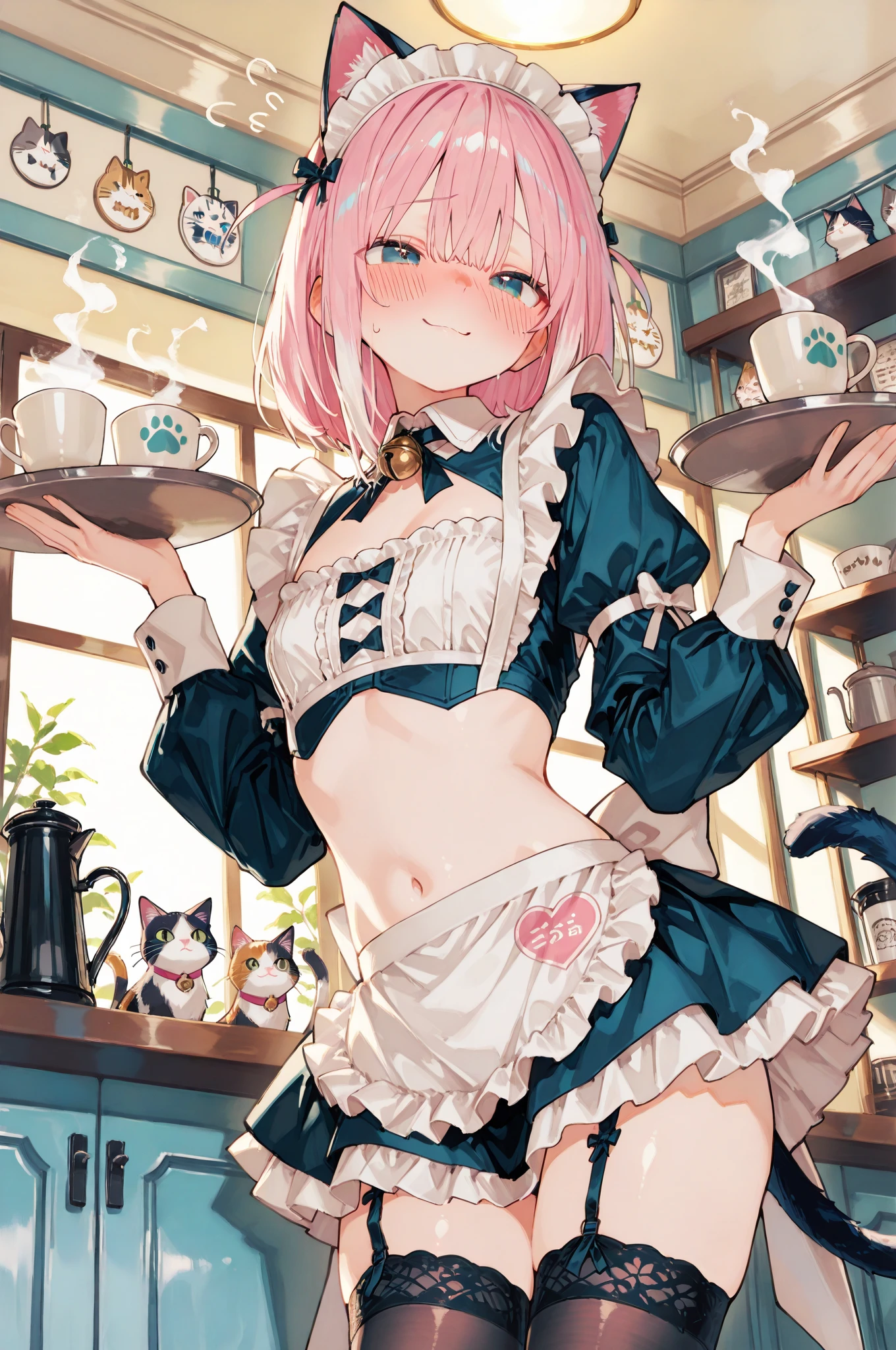 (top-quality:1.1), (​masterpiece:1.4), (absurderes:1.0), portlate, a closeup,
1girl in、Momovelia Deviluk、cut hair ornament、Shorthair pink hair、a purple eye、Medium chest、looking at the viewers、(red blush:1.2)、A smile、white rabbit ear headband、white bunny girl、White Leotard、a bow tie、fishnet tights、smooth black tail、heart-shaped tail tip、devilish tail