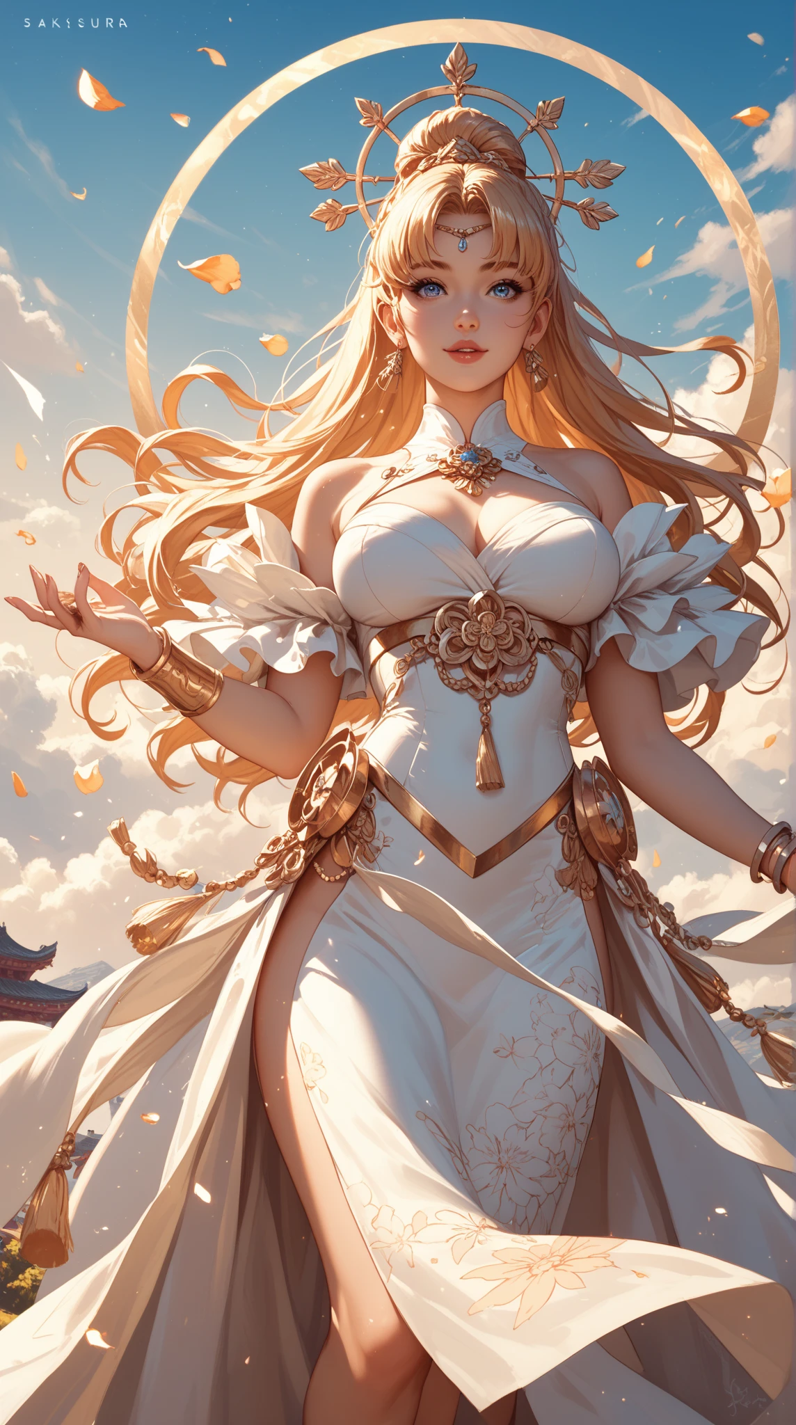beautiful lady, Alphonse Mucha's style, light reflections, voluminetric lighting,sexy big breasts exposed，1female，36 years old，Huge breasts， 独奏， schoolgirls ， Wear a JK skirt，space，  She has long flowing hair， Bare genitalia， standing on your feet，Bigchest，Wet straight hair，Sweat profusely，drenched all over the body，frontage， hair straight， mostly cloudy sky，（（（tmasterpiece），（Very detailed CG unity 8K wallpaper），best qualtiy，cinmatic lighting，detailed back ground，beatiful detailed eyes，Bright pupils，（Very fine and beautiful），（Beautiful and detailed eye description），ultra - detailed，tmasterpiece，）），facing at camera，A high resolution，ultra - detailed），beautifullegs，Very long hair，legs are open，Emotive expressions，Smile，Open-mouthed，Flushed complexion，Chest sagging，nakeness， Bulge，Expose the genitals，revealing breasts，Camel toes，with no underpants，extremely large bosom，Extremely colorful，Most detailed，fully body photo，The face is well lit