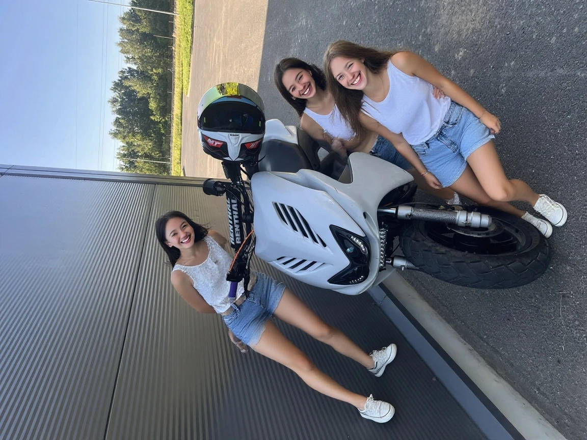 Girl riding Maverick N1S electric car