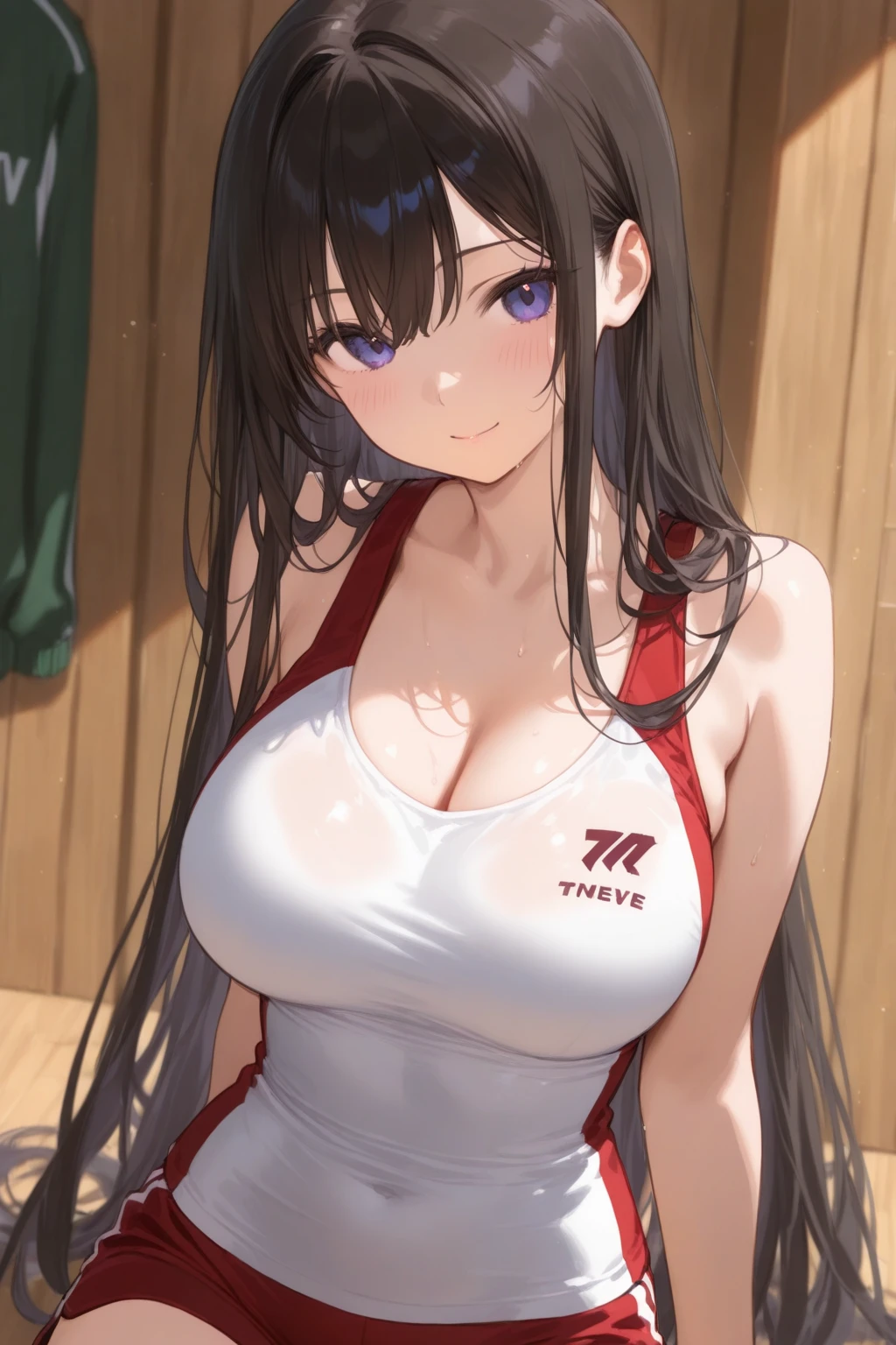 (masterpiece:1.2, best quality), (finely detailed beautiful eyes: 1.2), ((1girl)), ((solo)), (finely detailed eyes and detailed face:1.3), (scenery:1.2), (extremely detailed CG, ultra-detailed, best shadow:1.1), ((depth of field)), beautiful concept illustration, (illustration:1.1), (extremely fine and beautiful:1.1), (perfect details:1.1), sexy genital pose gesture、cheeky pose、(putting fingertips on lips),(with sparkling eyes and a contagious smile),((undressing in front of an viewer, erotically standing on knee, capturing the moment when her clothes are lowered and she caresses herself, caressing breast or erotically licking her finger, while caresiing cute eyes, open mouth or parted lips)) White skin that emphasizes transparency, crisp eye makeup, ruddy blush, thick natural parallel eyebrows, Light brown hair, long hair, soft curly hair, smile, wet skin, sweat, Floral bikini swimsuit, o-ring bikini, beautiful sky, beautiful sea, cloud, sun light, sitting, summer, beach, lens flare, shining, aureole mesmerizing eyes, luscious lips, shadowplay emphasizing beauty, artistic composition. (best quality, highres, masterpiece:1.2), ultra-detailed, (realistic:1.37) illustration, erotic style, soft lighting, sweat glistening on her body, gentle warmth, dark and mysterious, small breast,narrow waist,(with sparkling eyes and a contagious smile),her thin pubic hair, Realistic,((big breasts:0.9)),(((sports gym:1.2))),cleavage , (get sweaty), looking at viewer,