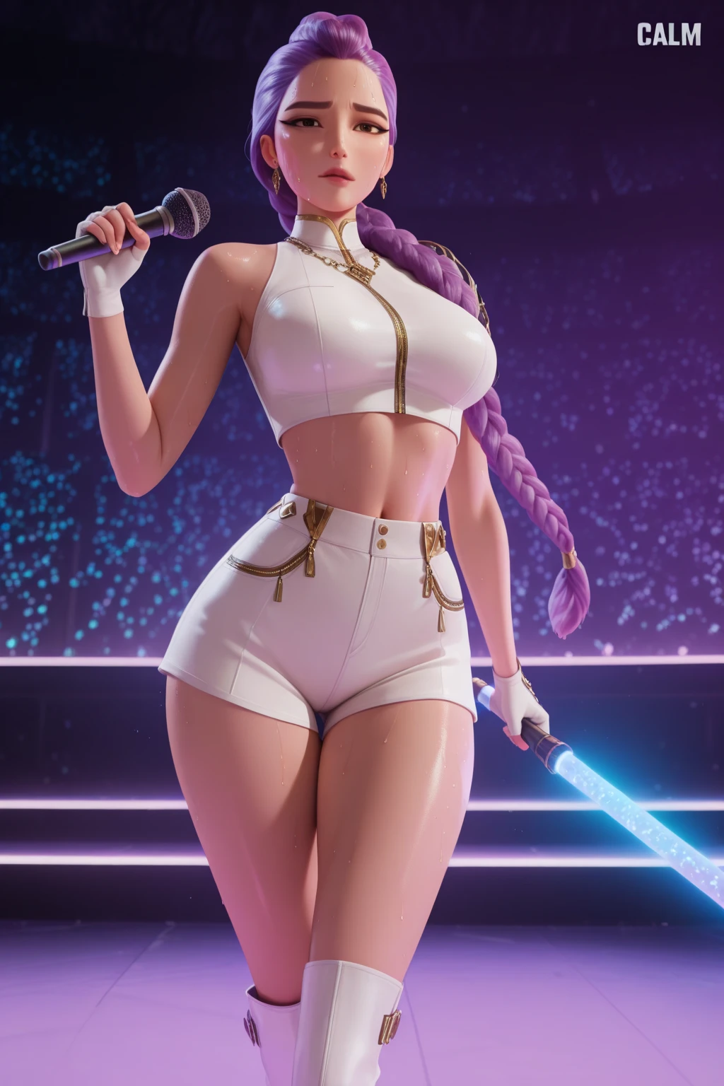 (best image quality:1.2), (super high resolution:1.2), (fidelity:1.4), 1 woman, 18 year-old, ((Cute face)),  (white tight mini skirt:1.3), despair, f/2.8, 135mm, Nikon, masterpiece, anatomically correct, high details, best quality, HD, 4K, 8k, (dark purple long sleeve jacket), white short boots 