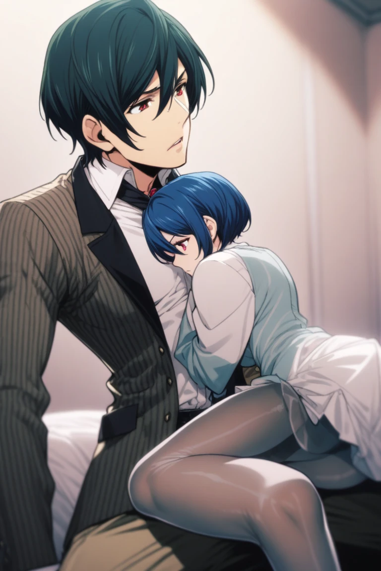 a father (he had been brainwashing by his second son,crossdressing,Sex with his second son every day, wear sexy Wedding lingerie,bride of his second son,have one's first night,,swear live as the wife of his second son for life) ,an empty abandoned church,in front of the confessional table