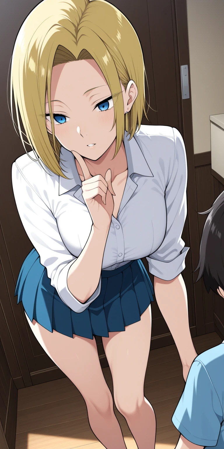 (Young clean sexy 21 year old futanari with torn clothes),(Holding 1 girl from behind and talking in her ear),1girl with prancing ass, futanari picking up girl in lap, 1girl wearing mini white skirt, 40k, photography, masterpiece, best quality, dark gray background, (1girl blue eyes and blonde hair large breasts, sexy body), big ass full breasts, (mini sexy swinging skirt round: 1.3), (white plunging open shirt: 1.3),futanari leaning against her from behind picking her up, grabbing her ass. sensual scene, NSFW,