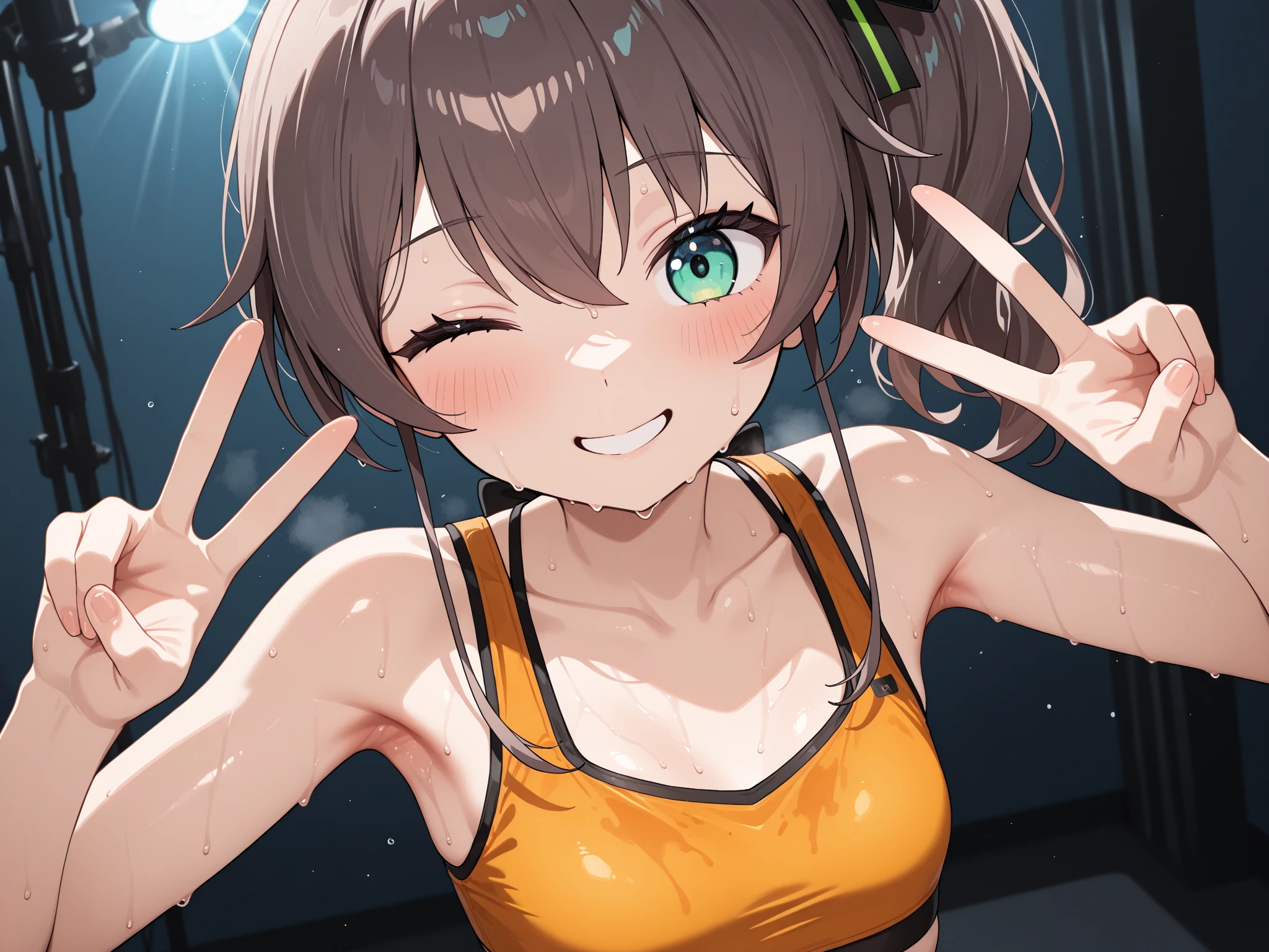 (((Browsing Caution, Close Up Facial , Front view , From below , Movie angle))) ,(On all fours), break 1girl, Twin tails、Young Girl、、10 years old, (close your eyes),(((Embarrassing, Excited, Fascinating, In the heat, orgasm,Blushing,shortness of breath, Very humid,vapor、Man grabbing woman's breasts))) , break (((Bright pink and green hair))),(Semi-long hair tied in one piece、Add a light pink ribbon to the end.:1.3),(((Two-part bangs , middle part, Bangs parted in the middle, Side-swept bangs))), (amount:1.3), (Small breasts:1.0) ,((Sweaty skin, Dripping , girl trembling with Sexual climax, Cum in pussy, pubic hair)) ,Thin dots, feminine, Slightly muscular, Dynamic pose,((((vagina,Sex, A boy and his penis,Heterolo, Women in front and men in back , dorsal position, Cum in pussy, pubic hair)))), break, (((White - Solid - Short Sleeve - Safari Shirt ,Bottomless))), break, (((Midnight,On the bed))),(masterpiece), (Realistic), (Highest quality), (Super detailed), wonderful, ((A face with attention to detail)) , clavicle, High resolution , (Super detailed), Smooth, 16K, Vibrant colors,vagina,Sex,