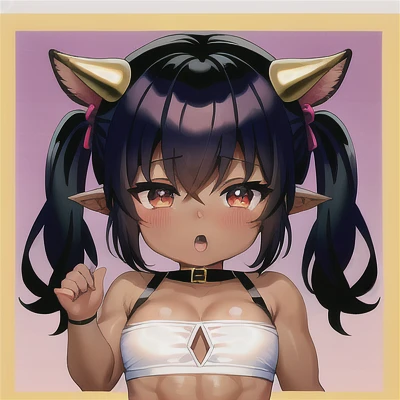 obra maestra, La mejor calidad, 1girl, solamente, Genshin, Noche, cara, boca abierta, uvula, boca, lengua, lengua fuera, Ojos amarillos, Xinyan, dark skin, boca grande, desnudo