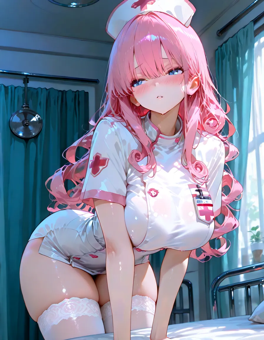 masterpiece, best quality, nsfw,
1girl, view from below,
lift up the skirt, white dress, red panties, pink hair, embarrassed face,
a lot of sweat, bedroom, late night