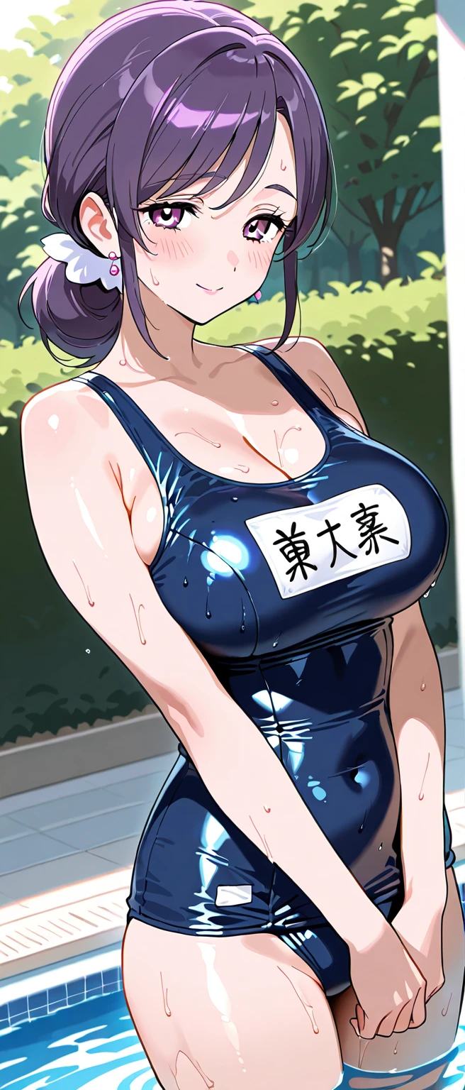 1 girl,high school girl,((((Japanese School Swimsuit,Name tag on chest)))),High Cut,((Low Angle,The camera is between her thighs,Angle to look up so you can see the ceiling,)),(From directly below:1.7),((She's straddling the camera, looking down at me.)),((Highest quality, Vivid,8k, masterpiece :1.3)), (Realistic, photoRealistic:1.4),((Brown Skin)),(very fine and beautiful skin,Black gal),blonde, Black gal,,Very detailed,Cinema Lighting, Detailed light, Best Shadow, Dynamic Angle(From directly below:1.1),Between the legs:1.5,(Super big breasts:1.8), Plump thighs, (Between the legsの割れ目:1.5),In the classroom