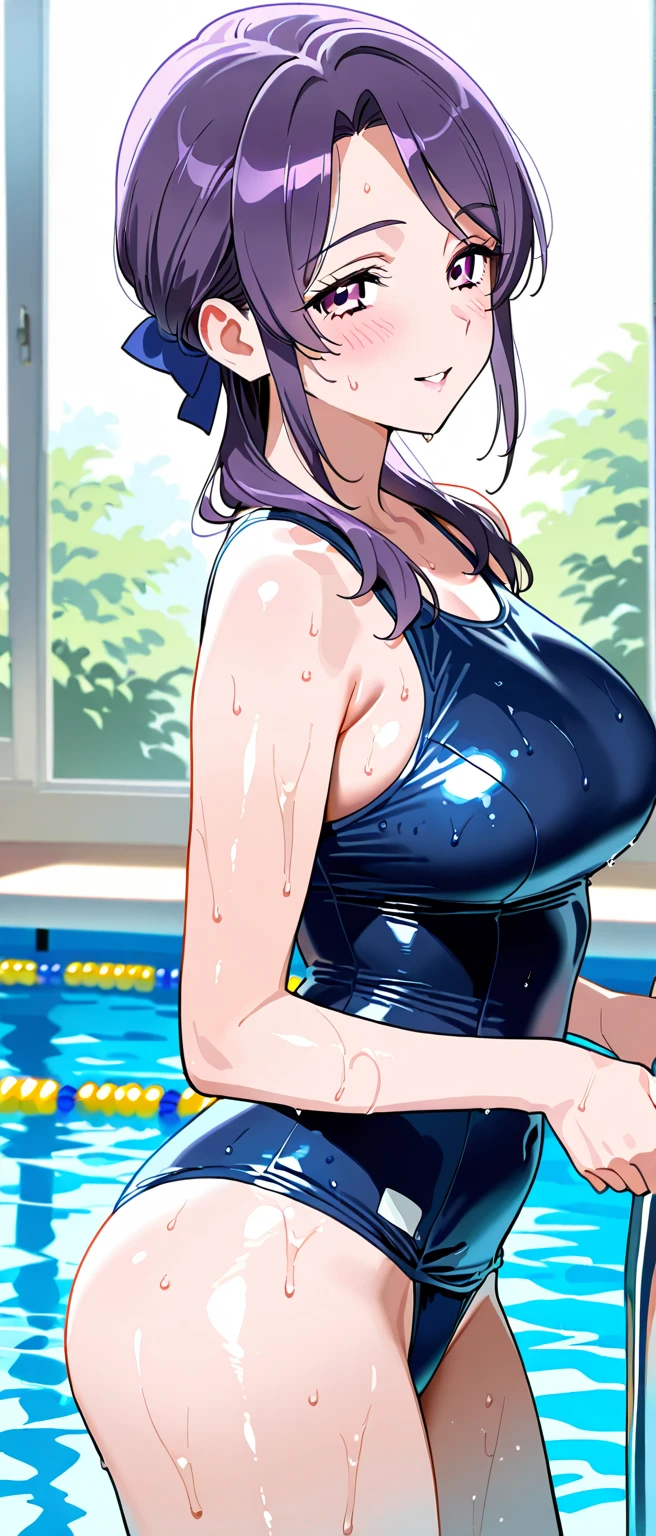 (Best quality, 4k, Masterpiece :1.3), beautiful woman, hyper realistic, 1girl, (droopy breasts, attractive body :1.2), sit-ups :1.1, short red hair: 1.1, (wet rainy, wet by rain, wet body :1.2), ultra-detailed face, detailed lips, detailed eyes, double eyelid, sensual low-necked dress, open neckline, hanging breasts, side pose, visible curves, pool party, poolside, silver transparent mantle,sunglasses, muscular turned leg