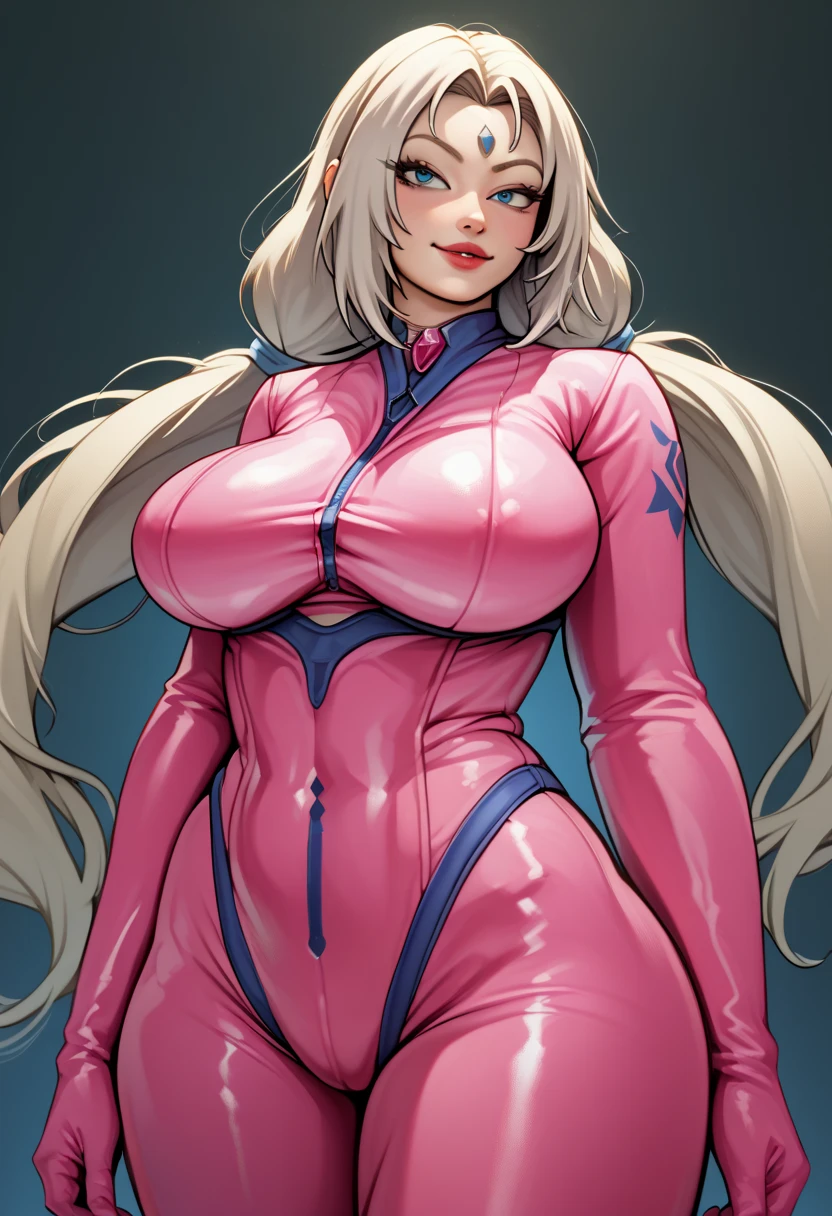 portrait (Lonely(Britney Spears) 1girls big breasts blue eyes bodysuit breasts clothing curvaceous curvy figure eye contact female glasses heart huge breasts large breasts long hair looking at viewer plugsuit seductive smile solo standing thick thighs thighs voluptuous wide hips