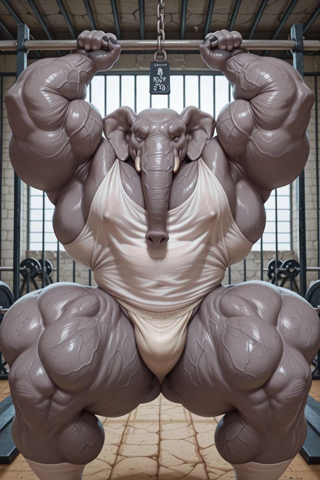 4k, high resolution, best quality, perfect lightning, perfect, solo, anthro, young, boy,white wolf:2.0, furry body, (fluffy mane:1.2), fluffy tail, male, adult, (bulky2:0, thick muscles2:0, huge muscles:2.0, hyper muscles:2.0), (thick biceps, veiny biceps, big broad veiny pecs:2.0, broad shoulders:2.0), (thick legs, thick calves:1.1), (digitigrade legs, 4 toes:1.2), perfect colors, (photorealistic fur, detailed fur, epic, masterpiece), (suggestive posing:1.2), (seductive smile, lustful grin 1.3), detailed beach,detailed wolf eyes:2.0, by k0suna, by darkgem,nipple ring,big pecs:2.0,hyper arms:2.0,veins,white body,white fur,hyper butt:2.0,hyper paws:2.0,standing,thick legs,thick butts:2.0,sweat body:2.0,massive butt:2.0,hyper ass:2.0,huge ass:2.0,presenting butt:1.2,long legs