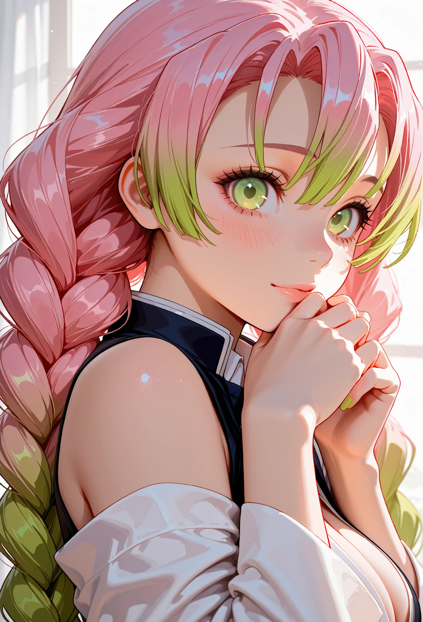 (((Browsing Caution, Face close-up , Front view , From below , Movie angle))) ,(Straddle), break 1 girl, Age 27, (close your eyes, Glasses),(((Embarrassing, Excited, attractive, In the heat, orgasm,blush,shortness of breath, Very humid,vapor))) , break (((Bright green hair))),(Tie up your medium-long hair、Add a pale pink ribbon at the end..:1.3),(((Part 2 Bangs , middle part, Bangs parted in the middle, Side-swept bangs))), (amount:1.3), (Small breasts:1.0) ,((Sweaty skin, Dripping , girl trembling with Sexual climax, Cum in pussy, pubic hair)) ,Thin dots, feminine, Slightly muscular, Dynamic pose,((((vagina,Sex, A boy and his penis,heresy, Woman standing on top , Cowgirl, Cum in pussy, pubic hair)))), break, (((Light gray, Solid Color, Short sleeve, Safari Shirts , White gloves ,Bottomless))), break, (((Midnight,In the barn))),(masterpiece), (Realistic), (Highest quality), (Very detailed), wonderful, ((A face with attention to detail)) , clavicle, High resolution , (Very detailed), Smooth, 16K, Vibrant colors,vagina,Sex,
