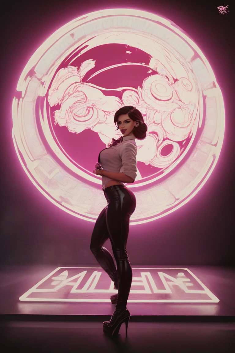 (((waist up))), (((perfect body))), (((voluptuous))), (((hot))), thick thighs, Velma Dace Dinkley teenager (from the Scooby-Doo series), posing for self with a ghost behind her, arm stretched out for freight as if she were holding a cell phone, comedic scene, perfect body, gorgeous and intelligent face, front view, mini skirt, glasses, big breasts, hot, short brown hair, orange turtleneck blouse, red skirt, waist up