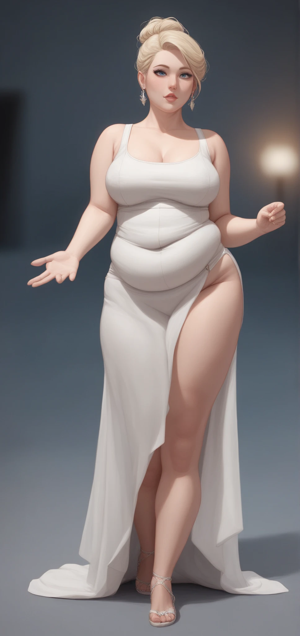 Caitlin Dev 1, As a swimsuit model, Realistic pictures, (((walking down the catwalk))), (self-assured), ((Catwalk background)), (Bikini), (Feminine), ((Sexy face)), ((Detailed pupils)), ((Perfect eyes)), (revealing outfit), Extremely detailed painting, Intricate, Brush strokes, ((The art of Bastian Lekuf-Deham)), 8K wallpaper, Nikon, trending on artstationh, trending on CGSociety, art by midjourney, (Sexy),Pregnant women with,The crowd was offstage,Surrounded,A group of pregnant women walk on the catwalk,Large breasts,cleavage