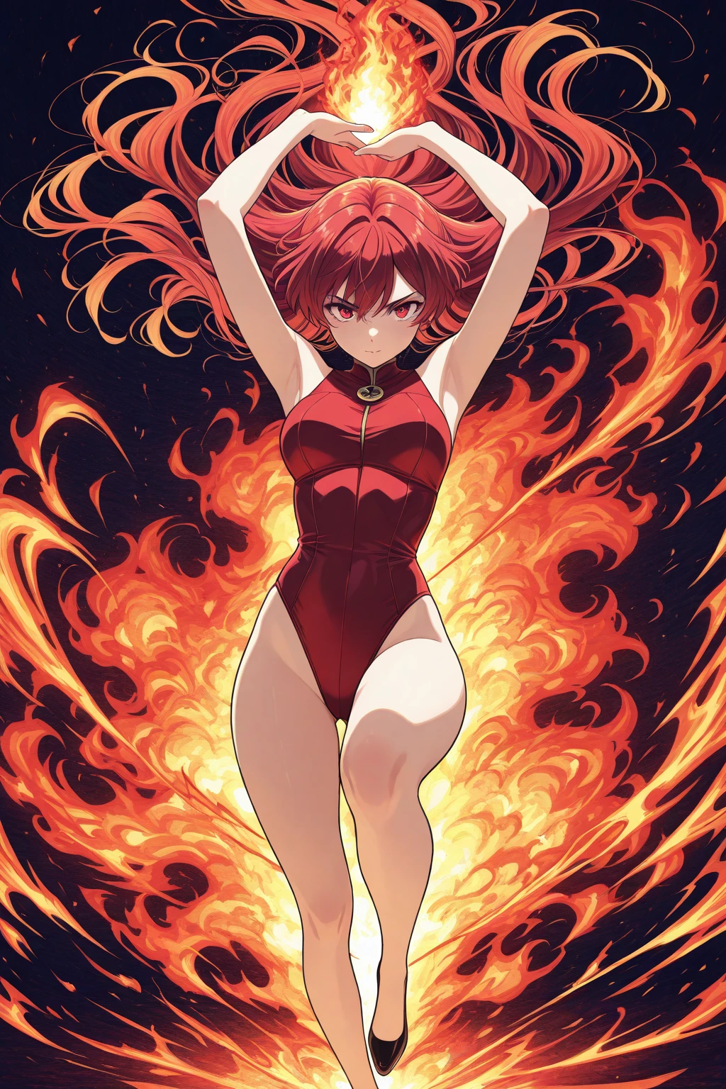 The devil is coming　woman　nude　Legs apart　Glasses