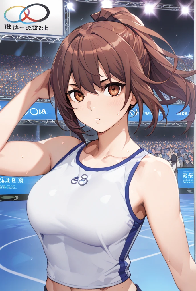 <lora:Mimi_Yoshihara_v1:1>1girl,short hair, blue eyes, brown hair, shorts, midriff, wrist cuffs, fishnet pantyhose, green shorts, see-through shirt, green shirt, Mimi Yoshihara,sleeveless, fighting,wrestling ring, wrestling outfit,, <lora:flatBG:-0.5> ,<lora:flat2:-0.5> ,<lora:hyperrefiner_v090:1> ,(dark light:1.2),(hyper extreme detailed),(masterpeace:0.5),(hyper extreme),(photorealistic),game cg,llustration,novel illustration,beautiful lighting,light from the front,good_hands,beautiful art ,BREAK