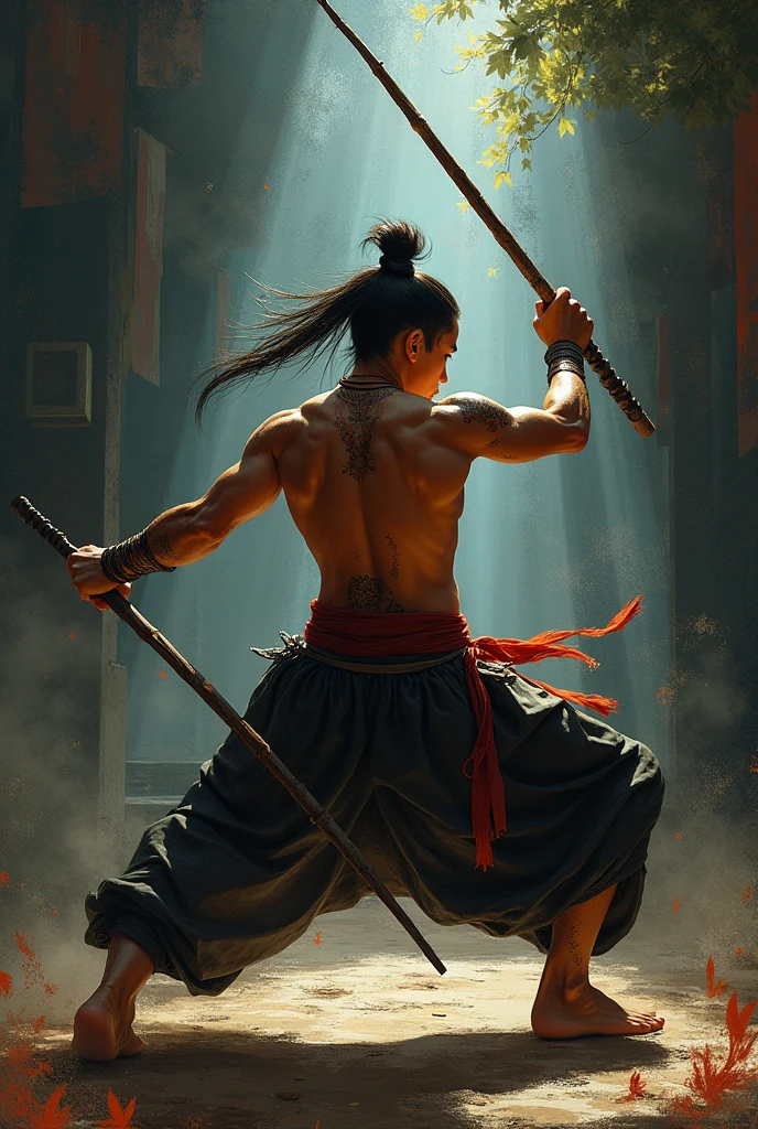 ((Masterpiece)) ((8k Quality)), Ancient chinese warrior, handsome, muscle full body, perfect pose
