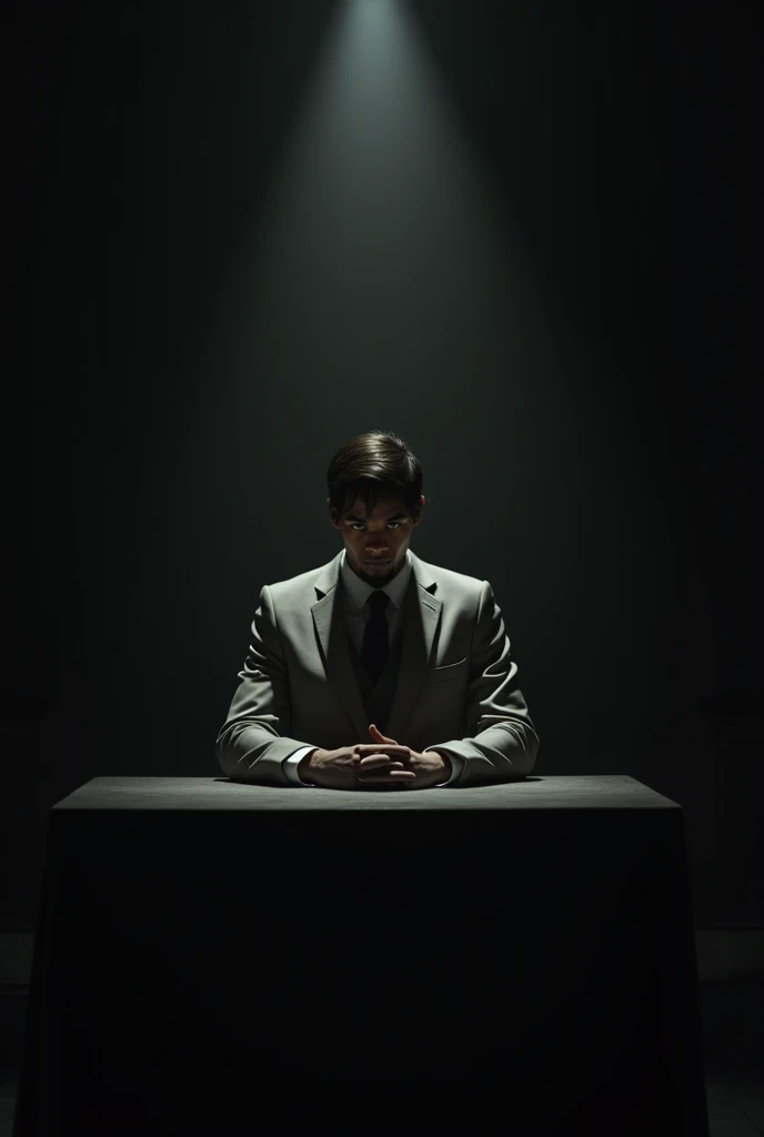 Wooden_chair, Night, bedroom, earopean, male, anime, black_hair, suit, dark_room
