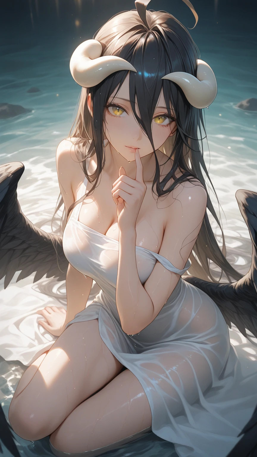 ((dark fantasy)), ((wavy hair, pale skin),((light blue eyes)), freckles, warm light,( 16 years old),busty,Glamour,Gorgeous,monochromes,erotic posing,Dynamic Posing,Arrange Pose,Dramatic,Cinematic,Detailed background, Dynamic Angle,From the angle of the film,Gothic background, Dark fantastic view,Best Quality,masutepiece,8K,The ultimate detailed dark background, Top image quality、RAW photography、超A high resolution,cropped shoulders, overall look is very erotic、Shot for one person only, model shoot, Large round chest, Beautiful Eyes of Details、Very slender eyes、Beautiful eyelashes、Very slim physique, with blush cheeks,Pearl Beaded Bralet Top, ((pearl top)), opal pearl in hand