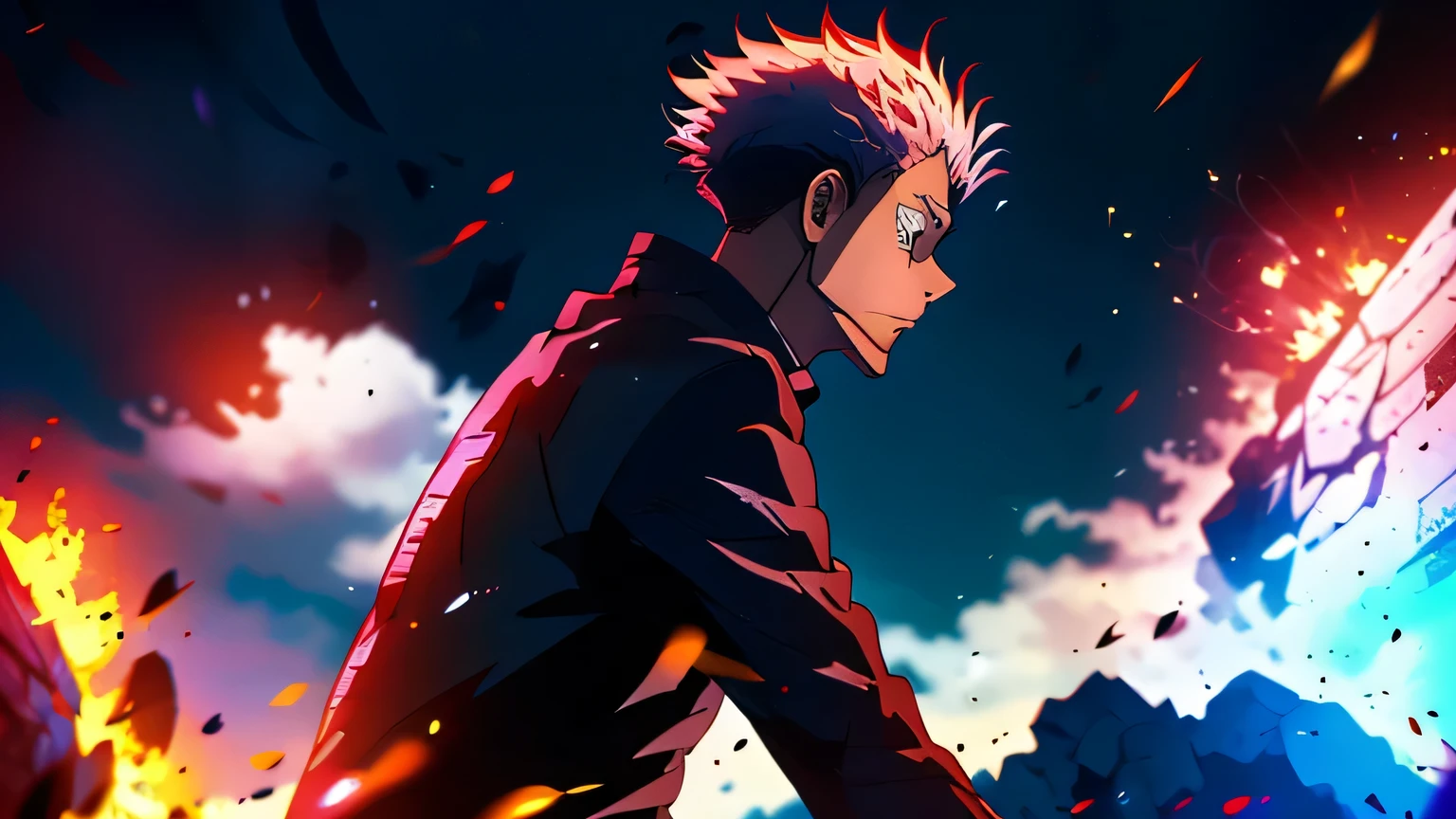 anime, anime art, anime boy, satoru gojo, snow white hairs, black, handsome guy in demon slayer art, anime wallaper, anime wallpaper 4 k, anime wallpaper 4k, best anime 4k konachan wallpaper, anime wallpaper, 4k anime wallpaper, badass anime 8 k, 