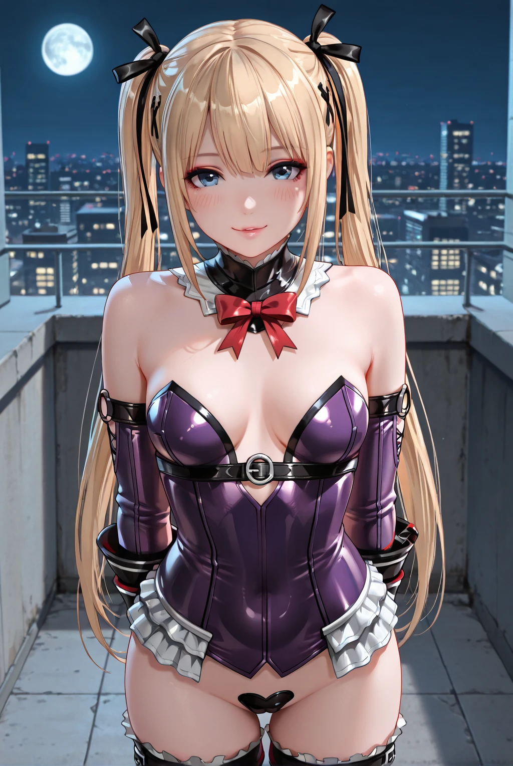 blonde marin kitagawa, curvy, best quality photo, pink eyes, latex evil succubus, hot, good looking, sexy