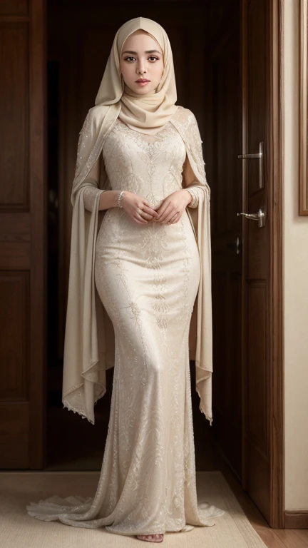 ....RAW, Best quality, High resolution, Masterpiece: 1.3), belle femme malaise en hijab, Masterpiece, Corps mince parfait, (gros seins), beaux grands yeux, Doux sourire, Masterpiece:1.2, Best quality), Realstic, (real picture, Intricate details, profondeur de champ, skirt, dress, Panoramic Camera), Lip Spacing, highly detailed, visage parfait, corps parfait, cul parfait, leaning forward, Large Models, Mature woman leaning forward, looking at the camera , grand, longues jambes, cul parfait Fond naturel bokehcto
