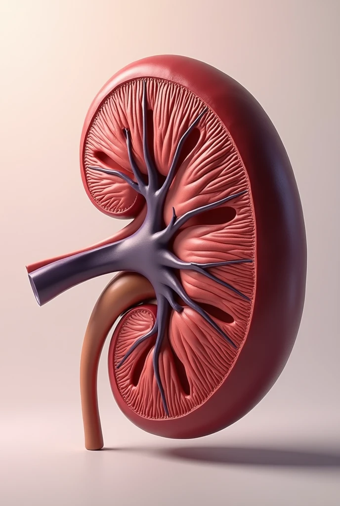 a kidney with its parts, seeñalando is: Renal cortex Renal medulla Renal pelvis Renal calyces Nephrons Ureter Glomerulus Renal tubules Bowman's capsule