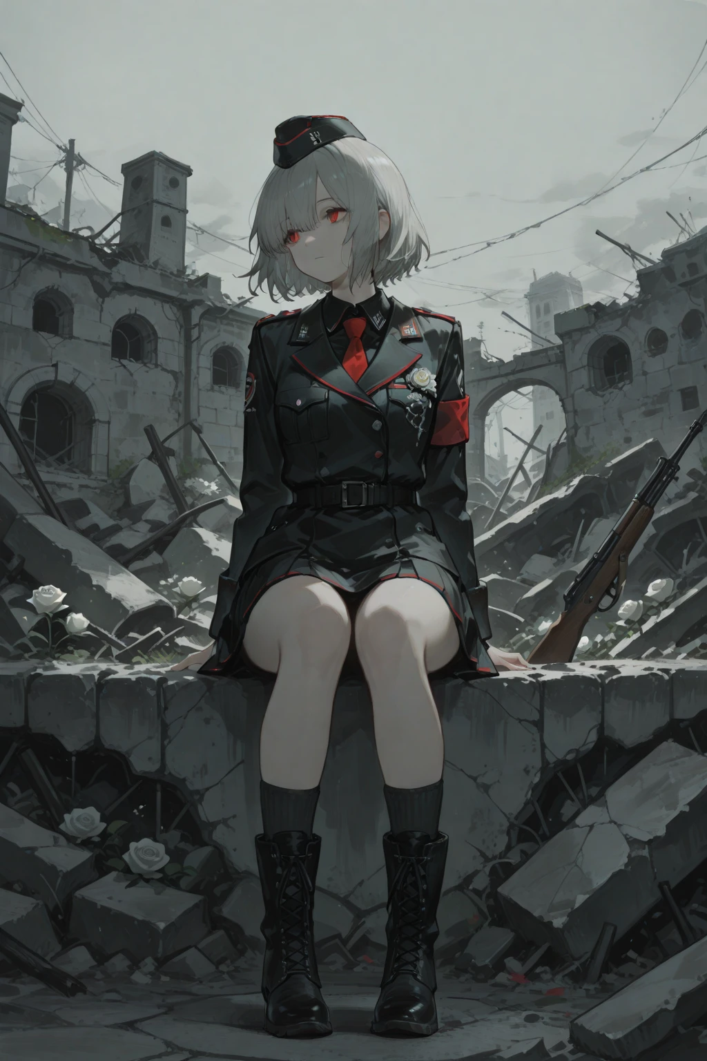 Little girl selling nuclear bombs。
