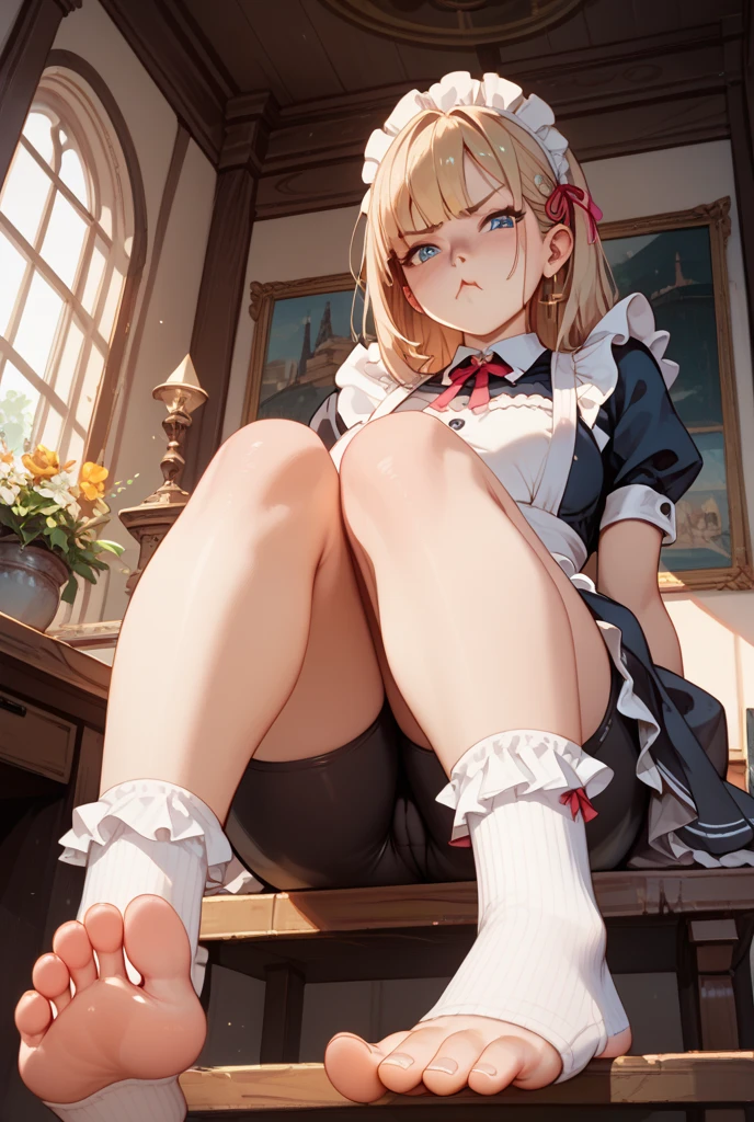 Anime girl sitting in chair,Legs crossed, loli in dress, small curvaceous loli, Splash art anime Loli, small loli girl, Loli, the anime girl is crouching, cute anime waifu in a nice dress, at pixiv, Guviz, Cute anime girl, beautiful anime girl crouching, round thighs