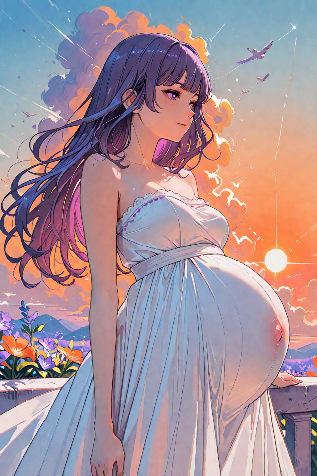 a pregnant girl have a big outie belly button