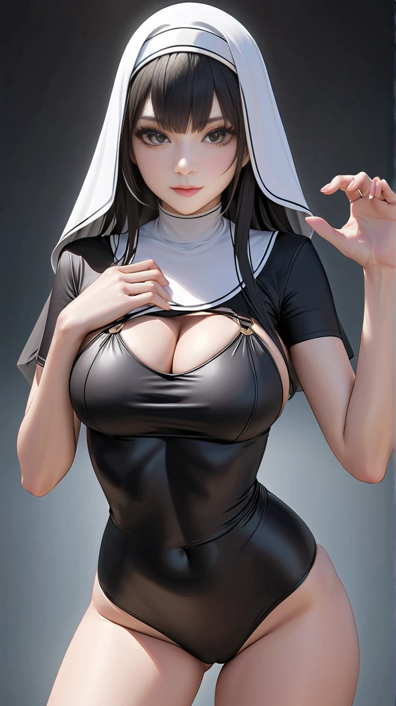 Kaori, Single model, solo, half Asian, half Latino, very long straight black hair, high ponytail, freckles, blushing, wet eyes, long chain pendant, very large heavy breasts, chubby, belly, stretchmarks, white lace bridal lingerie (best quality,4k,8k,highres,masterpiece:1.2),ultra-detailed,(realistic,photorealistic,photo-realistic:1.37),detailed portrait, cinematic lighting, natural skin texture, intricate details, dramatic colors, moody atmosphere, seductive pose, fitted white lace bra, hoodie, hotpants, pantyhose