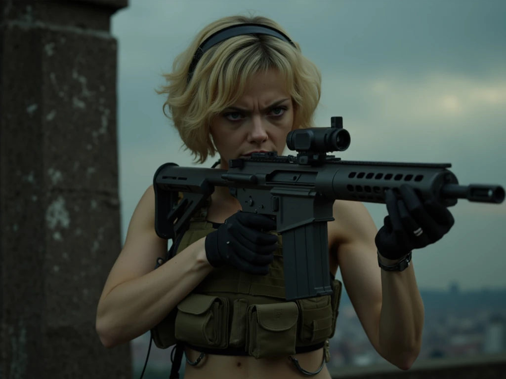 modern war film, , military unifrom, dark ,gritty, destroyed city, realism, hyperreal, perfect, cinematic, 4k, uhd, destroyed buildings, female soldier, (marilyn monroe), RAW, analog, Nikon Z 85mm, award winning glamour photograph,((best quality)), ((masterpiece)), ((realistic)), intricate details, highly detailed, sharp focus, professional, 4k, god rays, petite, delicate, innocent,highres, detailed facial features, high detail, sharp focus, smooth, aesthetic, extremely detailed, photo_\(ultra\), photorealistic, realistic, post-processing, max detail, roughness, real life, ultra realistic, photorealism, photography, 8k uhd, photography, dirt on face, blood spatters