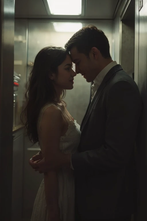 A couple is kissing in to the bus
