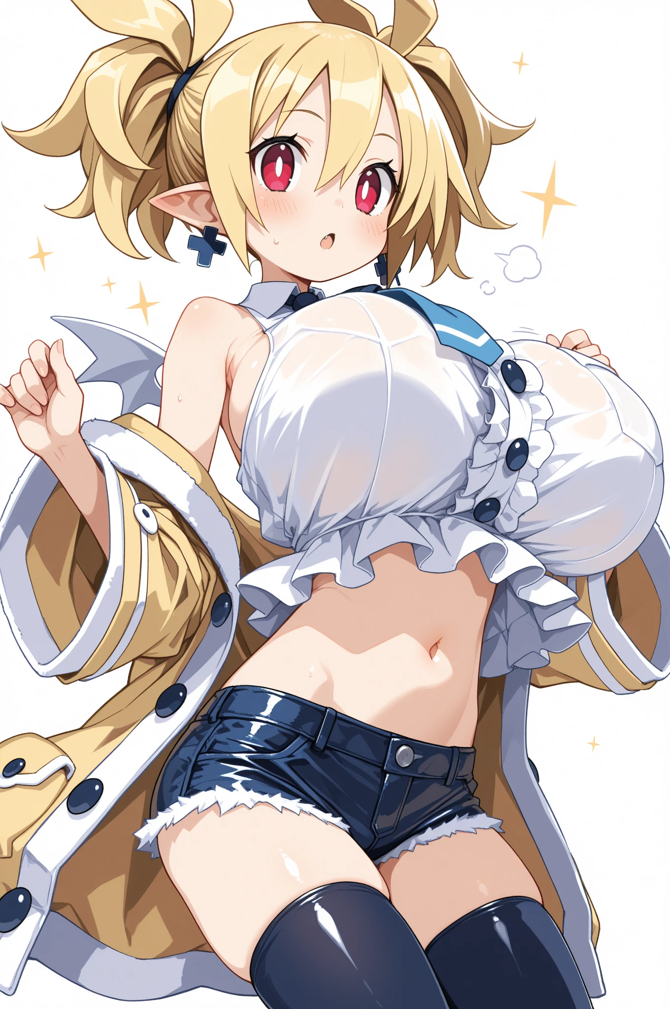 a girl, inserting a toy into her vagina, with a happy face, and has big breasts

