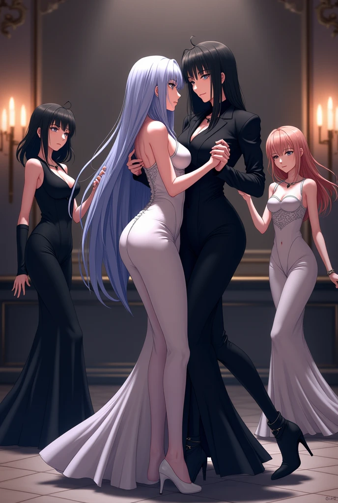 1girll,Backless dress,Expose your back,facing away from the audience,looking behind,in a large hall,gigantic cleavage breasts