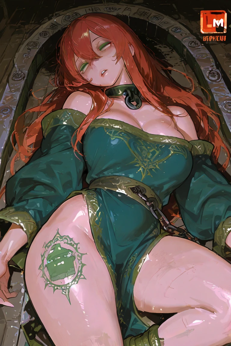 A young elf warrior, Rest in bed, On open legs, new, without clothes she smiles at me, she is hot and panting, The elfA has white and soft skin, her light red hair and blue-green eyes show mischief. Your body looks like it was sculpted by the gods. gasping, she uses vibrator