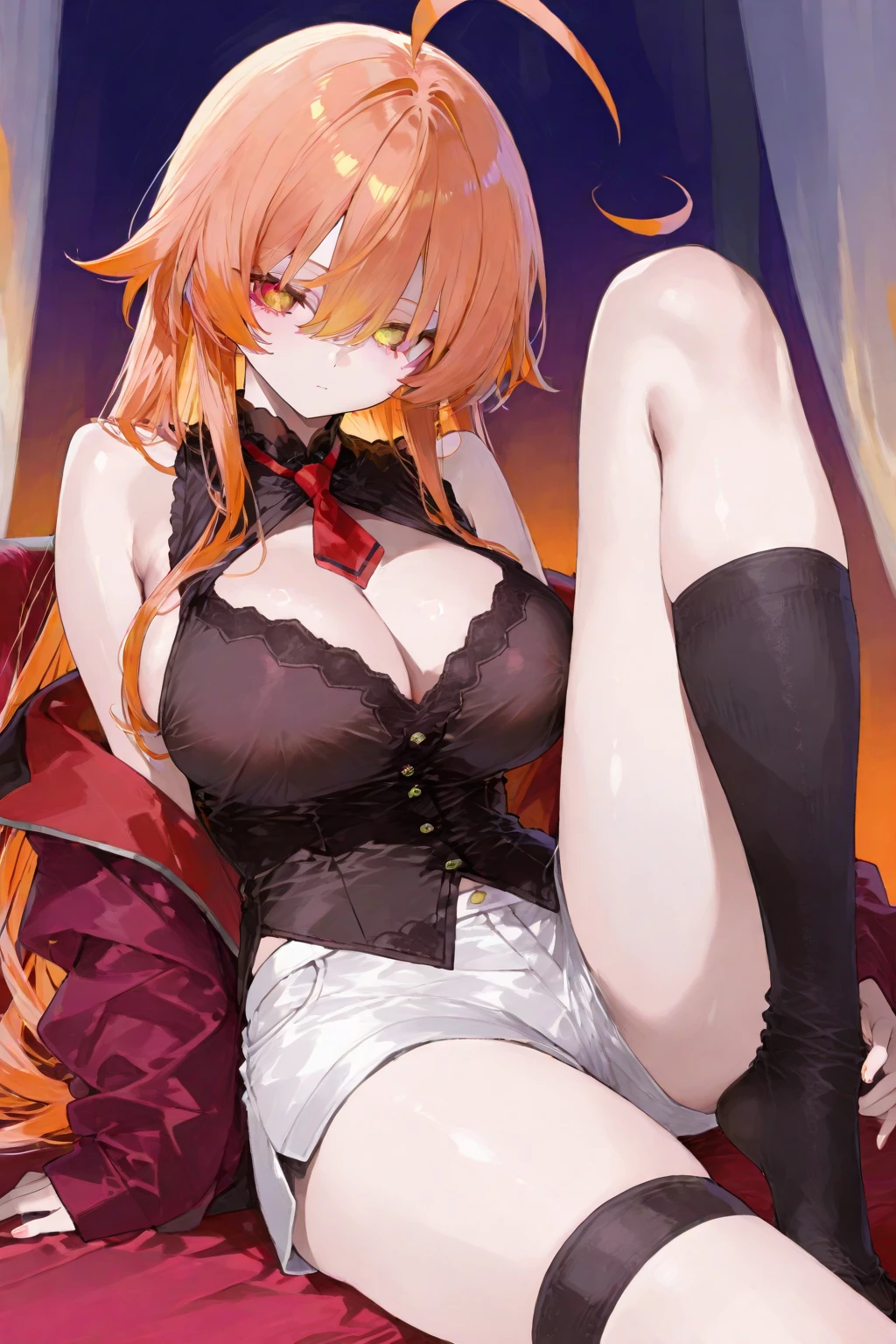 Super high quality、Full nude bewitching very plump bitch gal、Spread legs butt、Ahegao、Squirting climax、red hair、very big breasts、very thick thighs、expose one's genitals、missionary sex with big dick