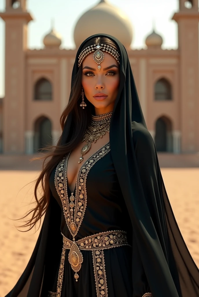 (masterpiece:1.2), (best quality,:1.2), 8k, HDR, ultra detailed, ((photorealistic)), professional light, cinematic lighting, fashion photography, ambient lighting, <lora:detail_slider_v4:2.5>, Jessa, <lora:Jessa-10:1>, earrings, upper body shot, as an arabian warrior, wearing intricate medieval arabian ((armor)), cape, veil, belt, ArAr, <lora:ArabianArmor-10:0.7>, in a street with arabian houses, arto, <lora:ArabianTown-10:0.8>, ((perfect hands)), epiCPhoto