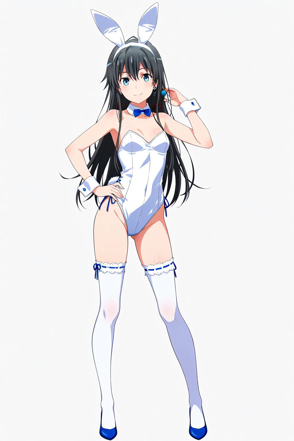 1 maleの子、alone、masterpiece、Highest quality、white髪、blue eyes、、penis、Wavy Hair、male、maleの身体、maleの骨格、Slanted Eyes、Laughter、Embarrassing、Bunny Suit、Playboy Bunny、blush、Flat Chest、Bunny Suitのmale、white tights、standing、Flat Chest、Looking into the camera、Place your arms behind your head、Show off your armpits、スポーツGym、During training、Gym、NSFW、penis、erection、Big crotch、male性