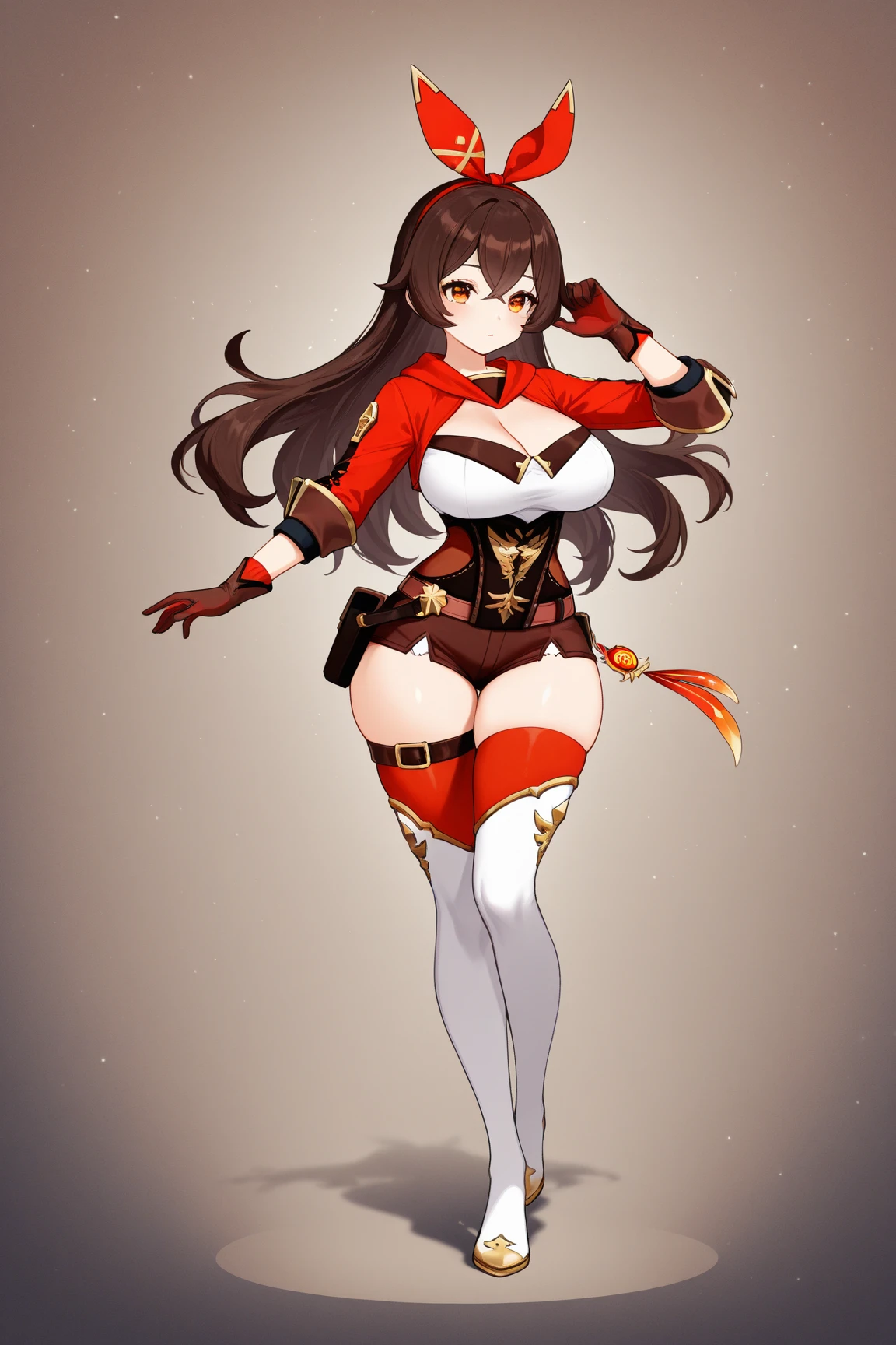 (best quality, top quality), masterpiece, best quality, sunnification, 1girl, short, curvy, thighs, plastic hair, joints, high heels, standing, white background, full body, doll, revealing clothes, big head, 1girl, solo, breasts, curvy, wide hips, narrow waist, joints, doll joints, cleavage, bursting breasts, huge breasts,light from back, no eyebrows, sunglasses, hakurei_reimu_touhou, bow, hair_bow, hair_tubes, red_bow, brown_hair, long_hair, bangs, sidelocks, ascot, brown_eyes, frilled_bow, yellow_ascot, blush, smile, hair_between_eyes, light from back, upper body, bikini, high heels, 