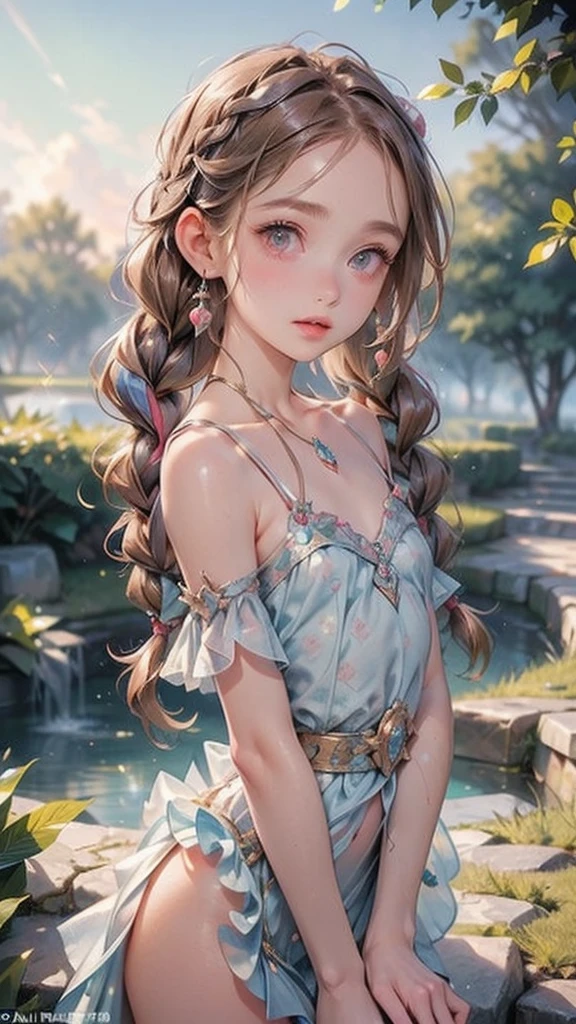 long curly brown hair, which she often puts into a loose bun. She has bright green eyes, who glow with warmth and enthusiasm. She is 5'5' tall, slim build, and her style is a quirky mix of bohemian and vintage. She often wears flowy dresses with unique patterns., accessorized with statement jewelry and comfortable flats.