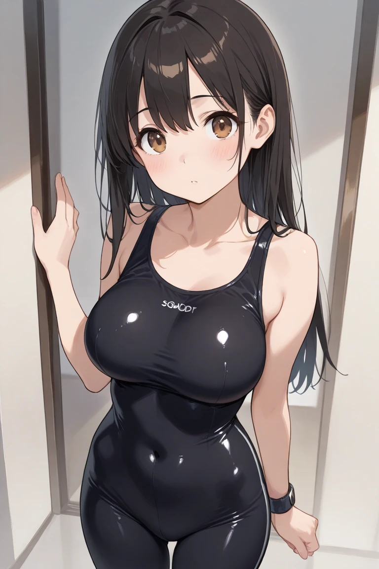(Highest quality, masterpiece:), Ultra-high resolution, night, At the pub, Japanese Model, Young and beautiful gravure idol, tight, She is wearing gradient print leggings., High Leg, Huge breasts, Puffy nipples:1.4, bangs, Wavy long hair, ponytail, Earrings, beauty, Victory smile, Mature Woman, Please face forward and look at the camera,